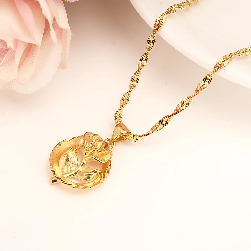 Dubai PENDANT Women Pendant Necklace 14 k Fine Gold GF girls party Jewelry Africa/Arabrose Sweetheart rose Flower Gifts
Dubai PENDANT Women Pendant Necklace 14 k Fine Gold GF girls party Jewelry Africa/Arabrose Sweetheart rose Flower Gifts