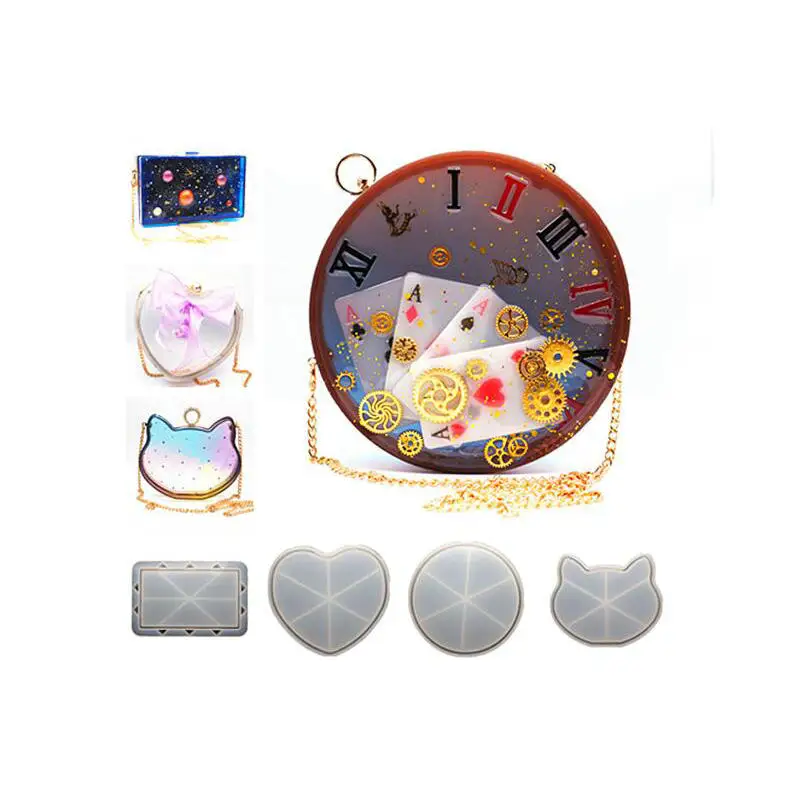 DIY Silicone Mold Pendant Jewellery Accessories Clear Clutch Handbag Cat Molds Handmade Resin Craft Cabochon Charms Mold Tools
DIY Silicone Mold Pendant Jewellery Accessories Clear Clutch Handbag Cat Molds Handmade Resin Craft Cabochon Charms Mold Tools
