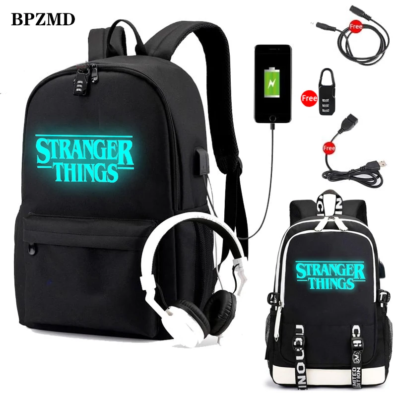 Stranger Things Luminous Backpack for teenagers boys Student Girls School Bags USB Charging Men Bag Women Travel Laptop Backpack
Stranger Things Luminous Backpack for teenagers boys Student Girls School Bags USB Charging Men Bag Women Travel Laptop Backpack