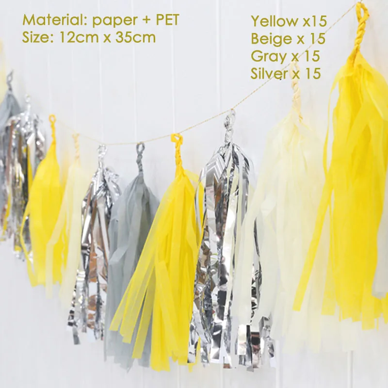 60pcs/Set yellow tissue paper tassel garland For birthday party Decoration baby shower wedding Decor DIY Event Party Supplies
60pcs/Set yellow tissue paper tassel garland For birthday party Decoration baby shower wedding Decor DIY Event Party Supplies
