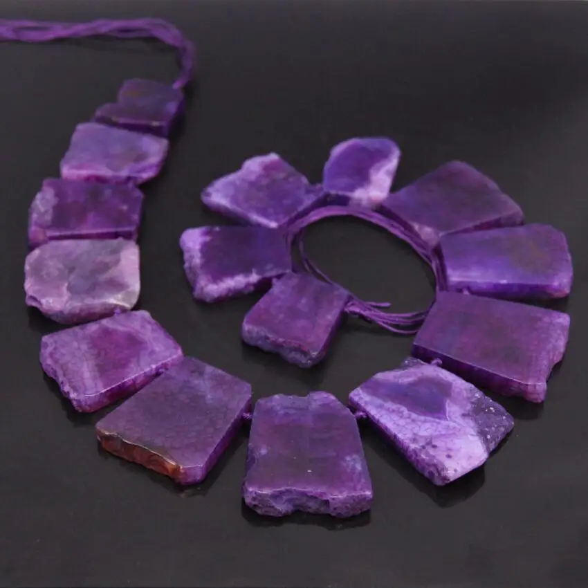 15.5"strand Purple Crack Raw Agates Top Drilled Slab Slice Beads,Natural Gems Slab Nugget pendant graduated Nacklace Jewelry
15.5"strand Purple Crack Raw Agates Top Drilled Slab Slice Beads,Natural Gems Slab Nugget pendant graduated Nacklace Jewelry