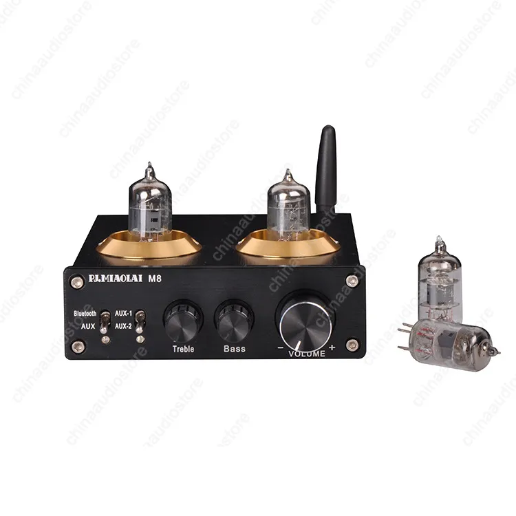 

Hi-Fi M8 6J8 Tube Amplifier Bluetooth Wireless Stereo Amplifier Integrated ES9023 DAC 50W Output,110V/230V AC Adaptor,RCA AUX In