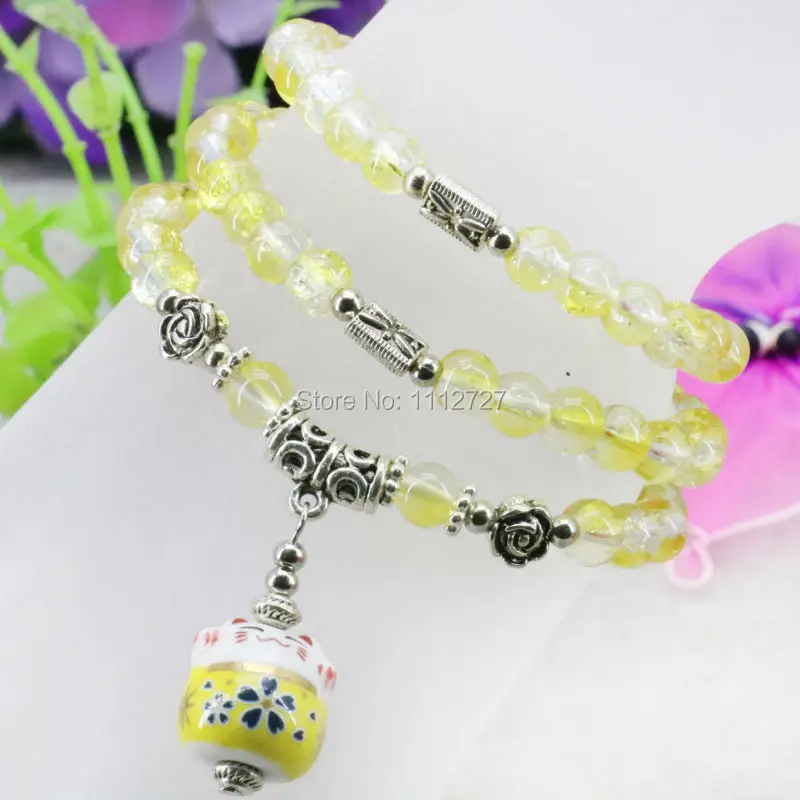 Multicolor Fashion yellow 3Rows Glass Beads Crystal Bracelet Bangles Hand Chain 6mm Jewelry making design For Women Girls Gifts
Multicolor Fashion yellow 3Rows Glass Beads Crystal Bracelet Bangles Hand Chain 6mm Jewelry making design For Women Girls Gifts