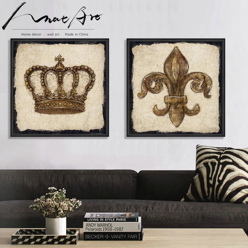 Vintage Crown lily logo canvas wall art home decor painting the living room office picture Cafe Bar duvar tablolar cuadros
Vintage Crown lily logo canvas wall art home decor painting the living room office picture Cafe Bar duvar tablolar cuadros