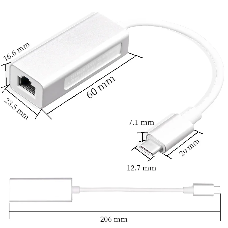 USB-Разветвитель RJ45 сетевая карта адаптер Lan для Macbook usb-c Type-C Ethernet | Компьютеры и