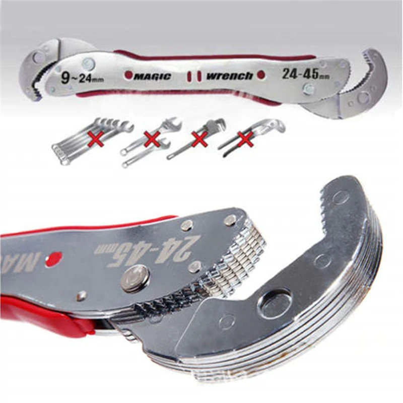 9-45mm Adjustable Magic Wrench Multi-function Purpose Spanner Tools Universal Wrench Pipe Home Hand Tool Quick Snap Grip Tools
9-45mm Adjustable Magic Wrench Multi-function Purpose Spanner Tools Universal Wrench Pipe Home Hand Tool Quick Snap Grip Tools