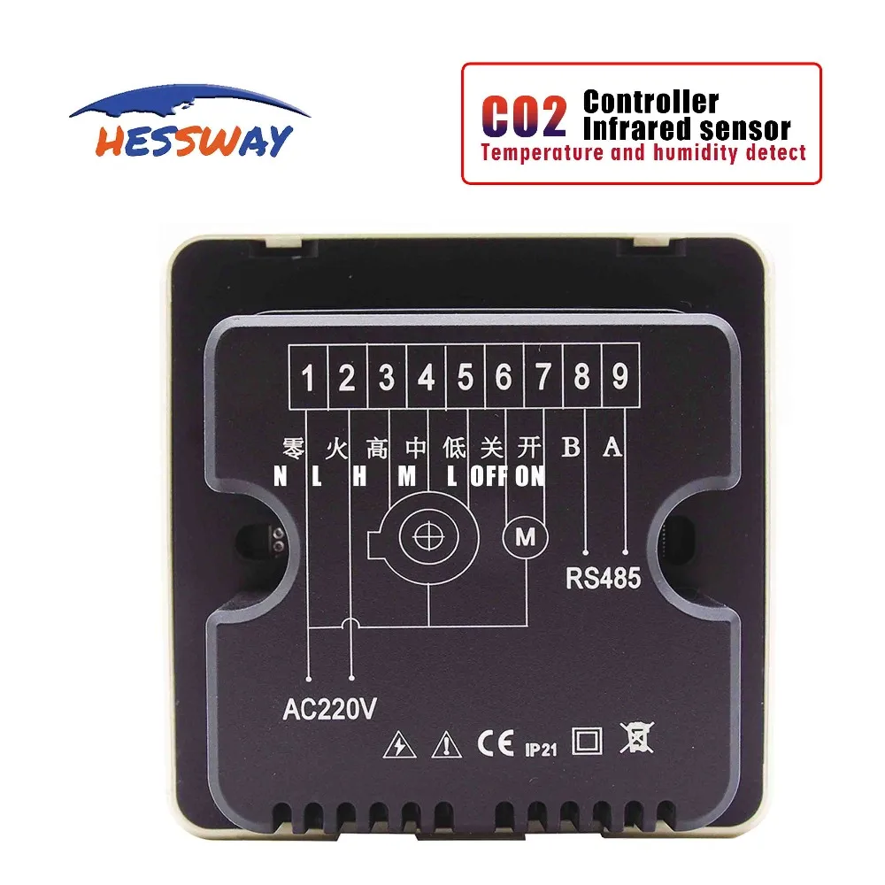 RS485 Ventilation System Nather NDIR Gas Analyzer Infrared CO2 Sensor Monitor Detector Adjustment Output for Control 3 Speed
RS485 Ventilation System Nather NDIR Gas Analyzer Infrared CO2 Sensor Monitor Detector Adjustment Output for Control 3 Speed