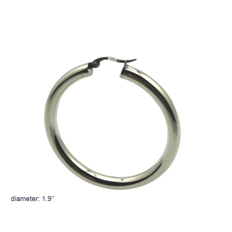 High Quality Brand Fashion Silver Color Women Style Big Circle Ear Hoop Earring Present Stainless Steel Hoop Earrings Jewelry
High Quality Brand Fashion Silver Color Women Style Big Circle Ear Hoop Earring Present Stainless Steel Hoop Earrings Jewelry