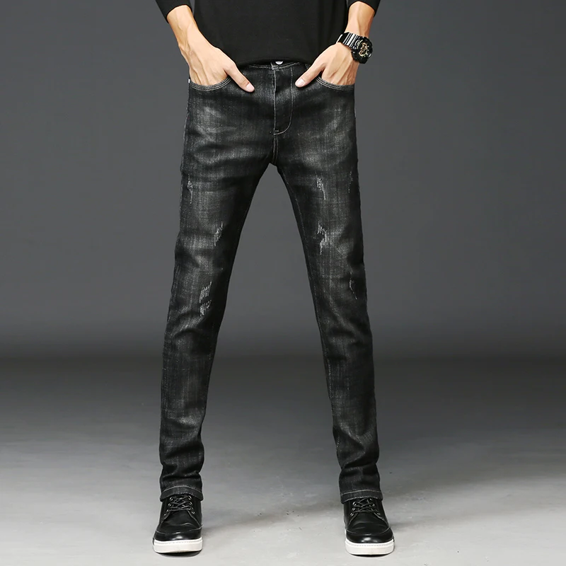 Men's Pants 2018 New Fashion Denim Trousers Male Simple Style Scratched High Quality Solid Color Jeans Pantalon Homme Size 28-36
Men's Pants 2018 New Fashion Denim Trousers Male Simple Style Scratched High Quality Solid Color Jeans Pantalon Homme Size 28-36