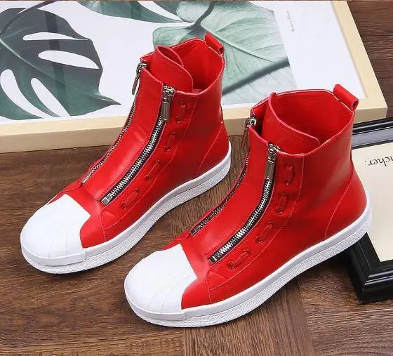Men Double zipper high top shoes fashion Shell head Genuine leather falt casual shoes for men office Comfortable sport shoes
Men Double zipper high top shoes fashion Shell head Genuine leather falt casual shoes for men office Comfortable sport shoes