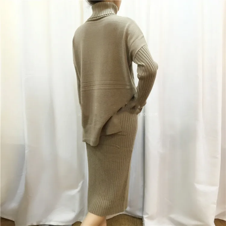 Новинка 2021 женские кашемировые модные свитера и вязаные Облегающие юбки до бедра