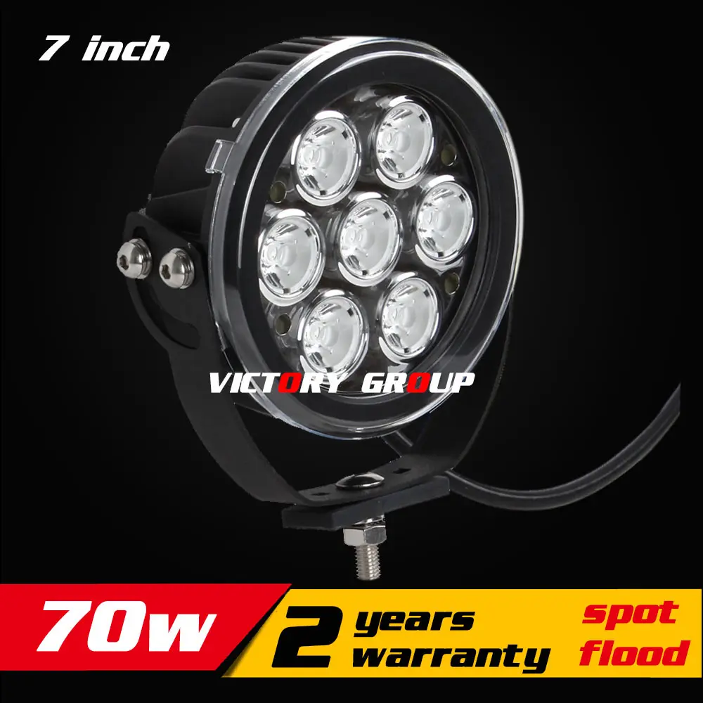 

7inch 70W LED Work Light Tractor 4x4 SUV ATV LED Offroad Fog light 12v 24v IP76 Spot / Flood LED Drive Light Save on 75w 96w