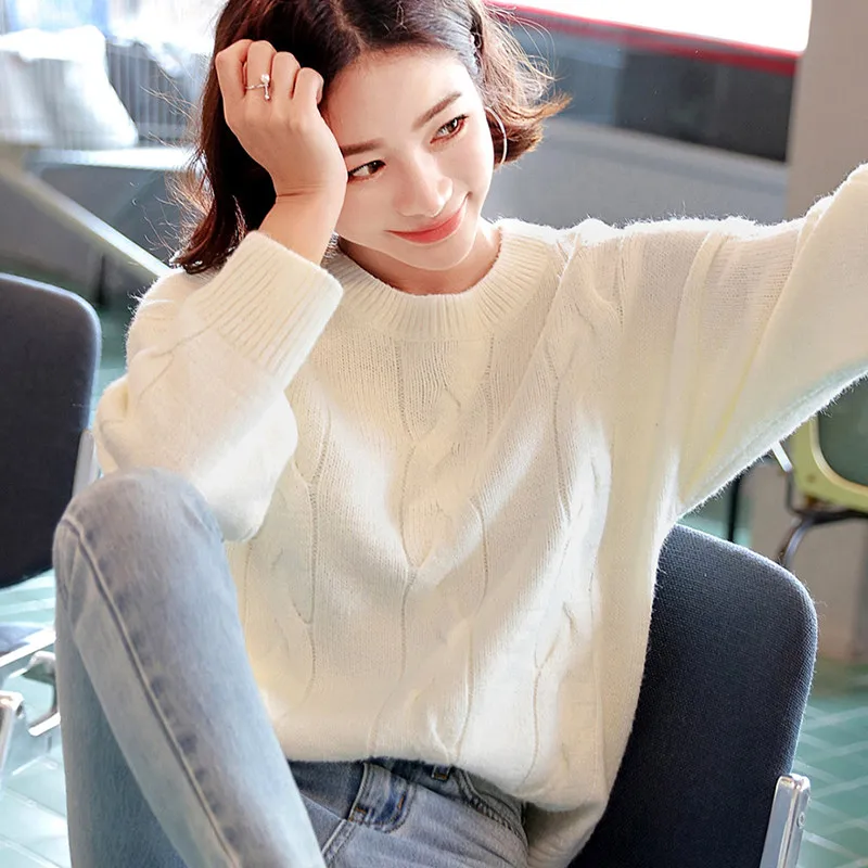 Свободный свитер для женщин 2018 весна осень новая одежда Корейская версия