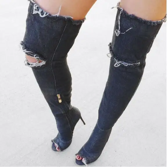 New fashion sexy open toe woman boots cutouts gladiator boots 2017 high quality denim thigh high boots thin heels boots
New fashion sexy open toe woman boots cutouts gladiator boots 2017 high quality denim thigh high boots thin heels boots