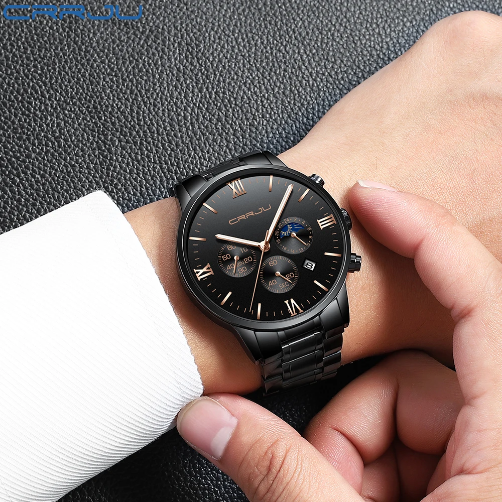 CRRJU Men's Watches Luxury Brand Chronograph Sport Men Watch Fashion Steel Mesh Band Men's Watch 24 Hour Date Clock Reloj Hombre
CRRJU Men's Watches Luxury Brand Chronograph Sport Men Watch Fashion Steel Mesh Band Men's Watch 24 Hour Date Clock Reloj Hombre