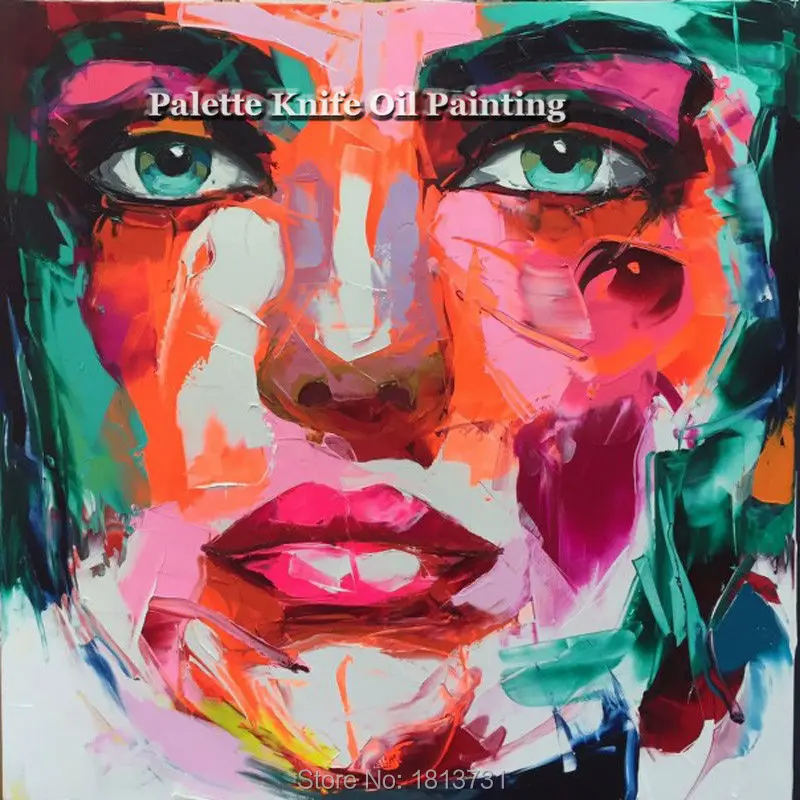 Hand painted Francoise Nielly Palette knife portrait Face Oil painting Character figure canva wall Art picture15-46
Hand painted Francoise Nielly Palette knife portrait Face Oil painting Character figure canva wall Art picture15-46