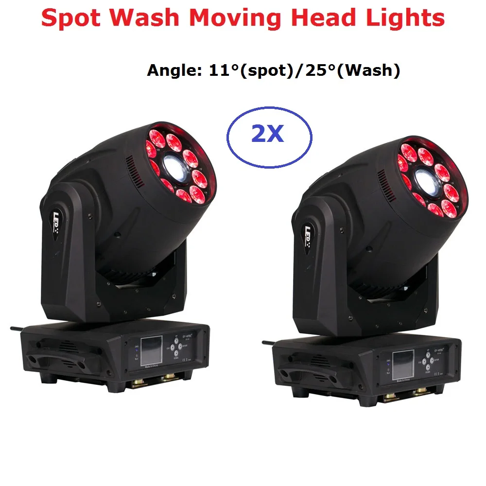 

2XLot Hot Sales 120W LED Spot Gobo With 9X12W RGBWA-UV 6IN1 LED Wash Moving Head Lights /USA Luminums 120W LED Dj DMX Wash Light