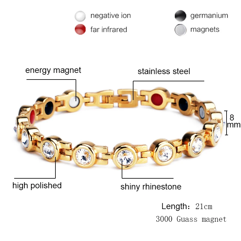 Oktrendy Magnetic Crystal Bracelets & Bangles Rhinestone Jewelry Women Accessories Pain Relief Hologram Germanium Bracelet
Oktrendy Magnetic Crystal Bracelets & Bangles Rhinestone Jewelry Women Accessories Pain Relief Hologram Germanium Bracelet