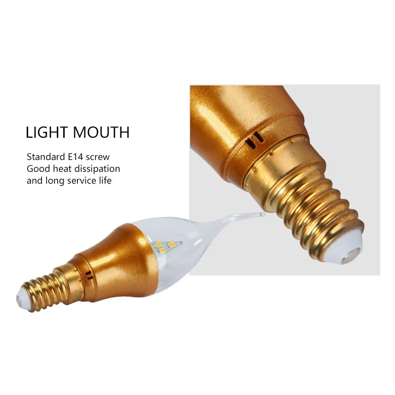 5PCS E14 LED Candle Bulbs Glass Bulb Warm/Cool White Golden Lamp Filament Light 220V 3W for Home Chandelier Lighting
5PCS E14 LED Candle Bulbs Glass Bulb Warm/Cool White Golden Lamp Filament Light 220V 3W for Home Chandelier Lighting