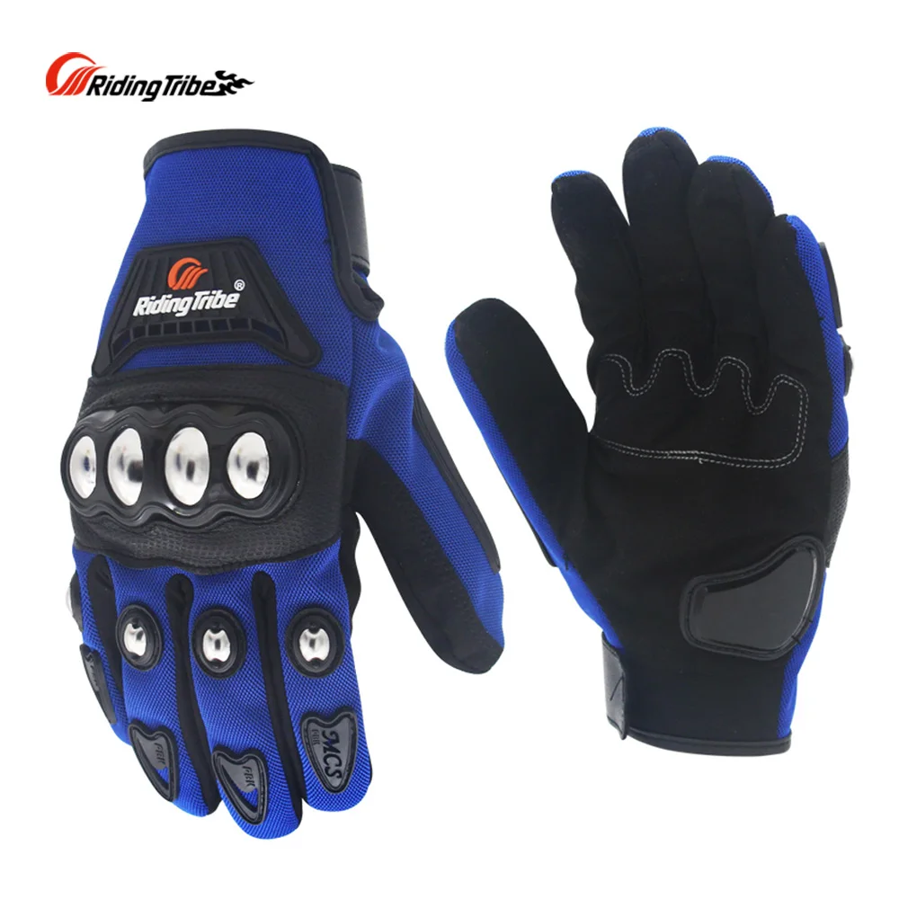 

Riding Tribe Motocycle Gloves Protective Gears Touch Screen Non-slip Moto Bike Skiing Gloves Breathable Blue Color MCS-29