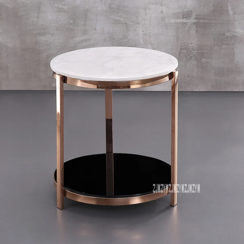 Modern Luxury Marble Top Tea Table Simple Living Room Bedroom Corner Sofa Side Small Round Coffee Table Stainless Steel Rack
Modern Luxury Marble Top Tea Table Simple Living Room Bedroom Corner Sofa Side Small Round Coffee Table Stainless Steel Rack