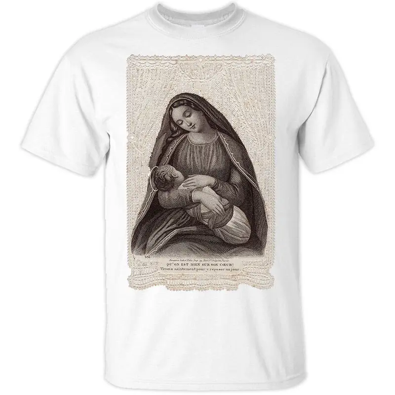 Футболка с надписью Mary Mother of God V13 размеры S 3XL небесно голубой белый fear косплей pride