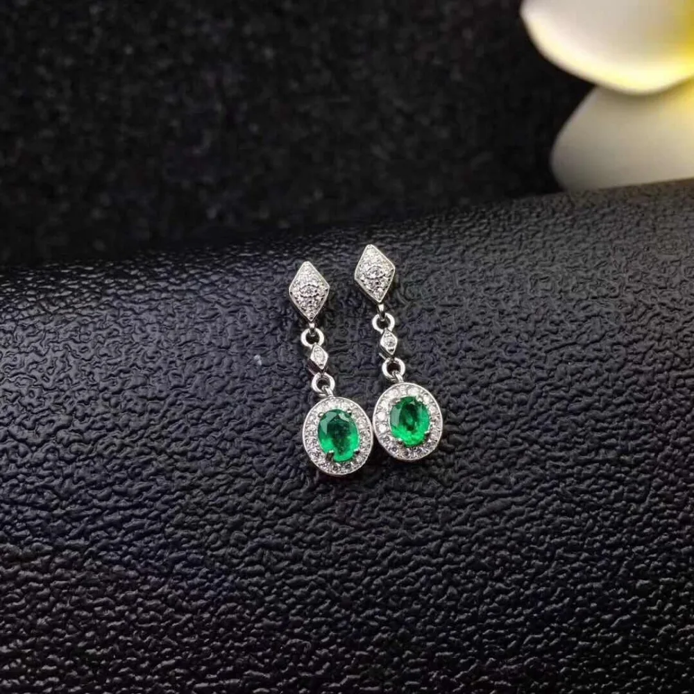 Emerald earring Free shipping Natural real emerald 925 sterling silver gemstone Fine jewelry
Emerald earring Free shipping Natural real emerald 925 sterling silver gemstone Fine jewelry