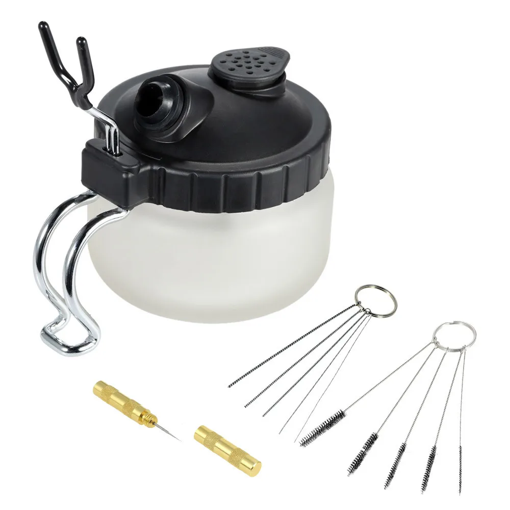 Airbrush Cleaning Pot Spray Gun Cleaner Glass Air Brush Holder Clean Paint Jar Bottle Clean Tools Needle Nozzle Brush Set
Airbrush Cleaning Pot Spray Gun Cleaner Glass Air Brush Holder Clean Paint Jar Bottle Clean Tools Needle Nozzle Brush Set