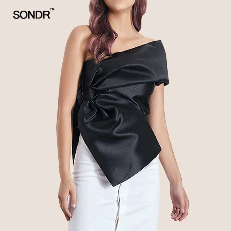 SONDR Korean Off Shoulder Sexy Solid Women Blouse Sleeveless Irregular Solid Shirt Female Spring 2019 Fashion Clothes New
SONDR Korean Off Shoulder Sexy Solid Women Blouse Sleeveless Irregular Solid Shirt Female Spring 2019 Fashion Clothes New