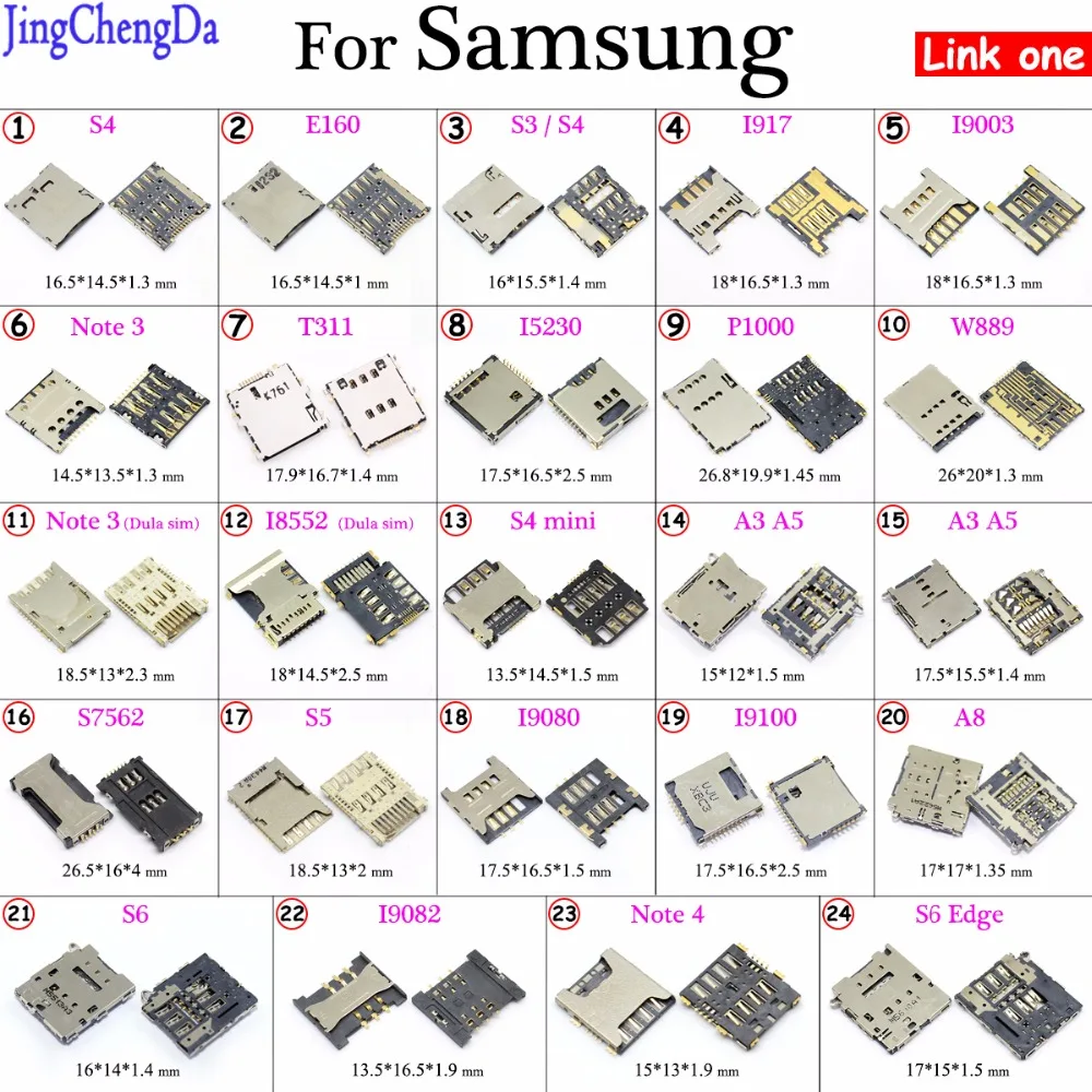 

JCD Sim Card Reader Holder Tray Slot Socket for Samsung Galaxy S3 S4 Note3 I9003 i9250 P5200 T311 P1000 Sim SD TF Card