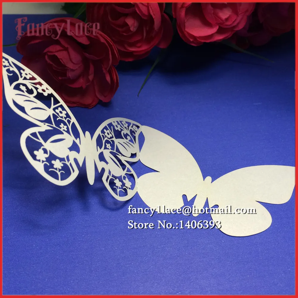 

Hot 50pcs Paper Wedding Favor gift Cards Laser cut Butterfly Wedding tags wish cards Message Cards for Birthday Party Decoration