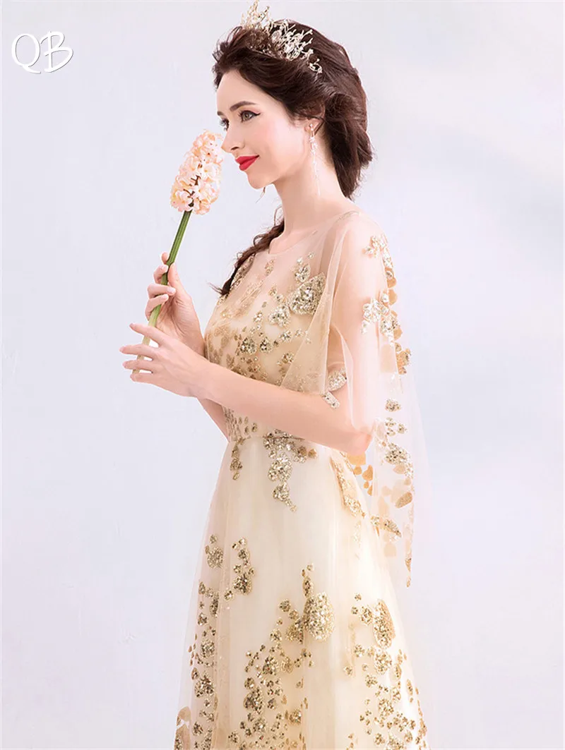 Golden A-line Sequins Tulle Beading Elegant Long Evening Dresses 2020 New Fashion Formal Evening Gowns XH411
Golden A-line Sequins Tulle Beading Elegant Long Evening Dresses 2020 New Fashion Formal Evening Gowns XH411