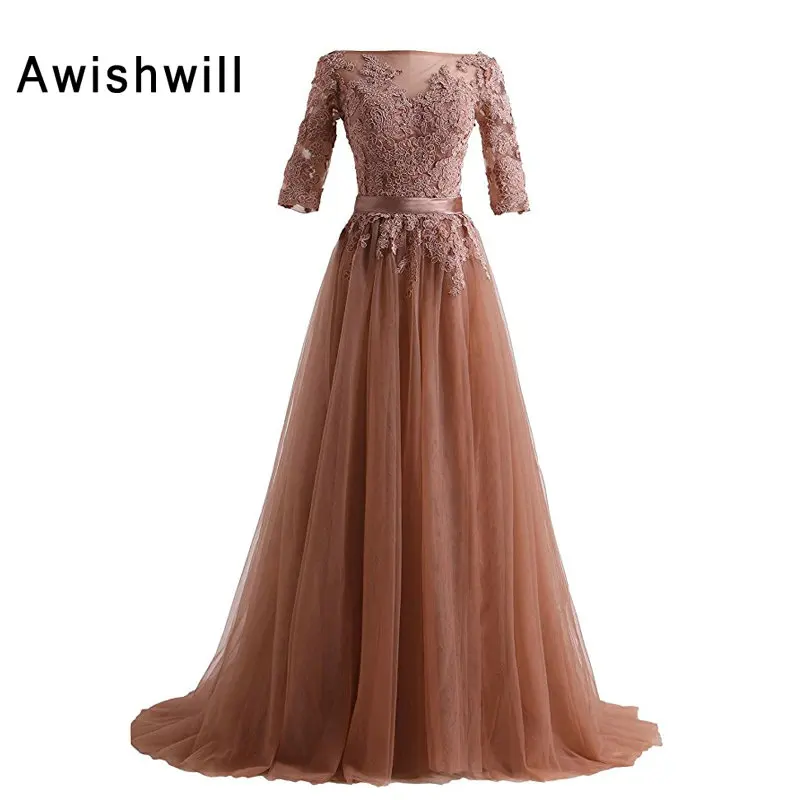 Real Photos Half Sleeve Long Evening Dress Floor Length Tulle With Lace Vestido De Formatura Longo Party Dresses Elegant A Line
Real Photos Half Sleeve Long Evening Dress Floor Length Tulle With Lace Vestido De Formatura Longo Party Dresses Elegant A Line