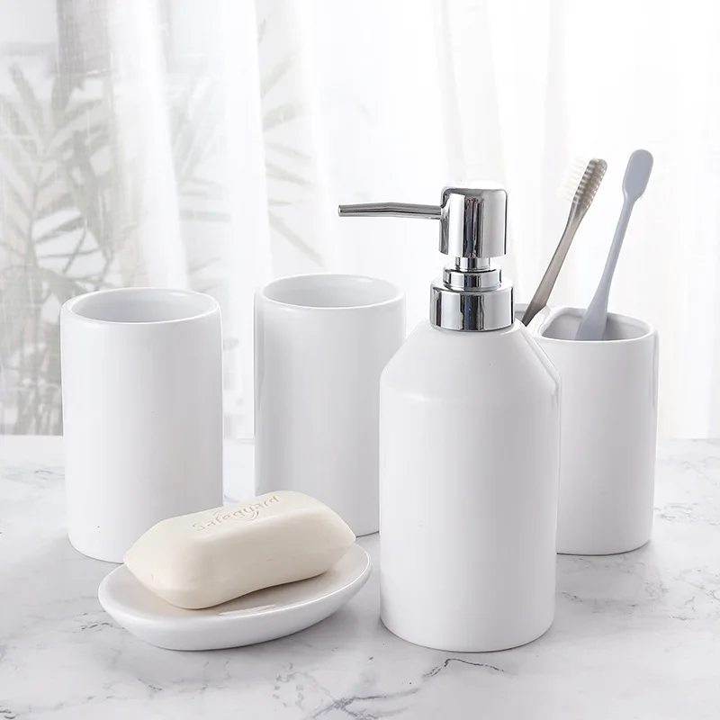 5PCS Ceramic Bathroom Washing sets Soap Dispenser 5 Color Soap Dish Toothbrush holder Shampoo Dispenser Full set elegant Design
5PCS Ceramic Bathroom Washing sets Soap Dispenser 5 Color Soap Dish Toothbrush holder Shampoo Dispenser Full set elegant Design