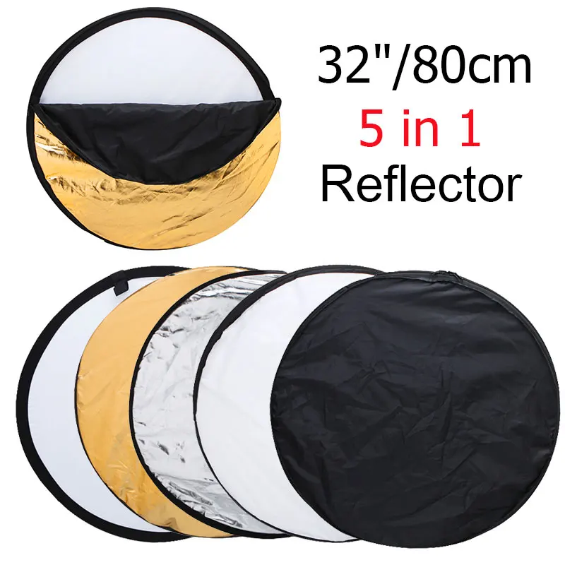 32" 80cm 5 in 1 New Portable Collapsible Light Round Photography/Photo Reflector for Studio
32" 80cm 5 in 1 New Portable Collapsible Light Round Photography/Photo Reflector for Studio
