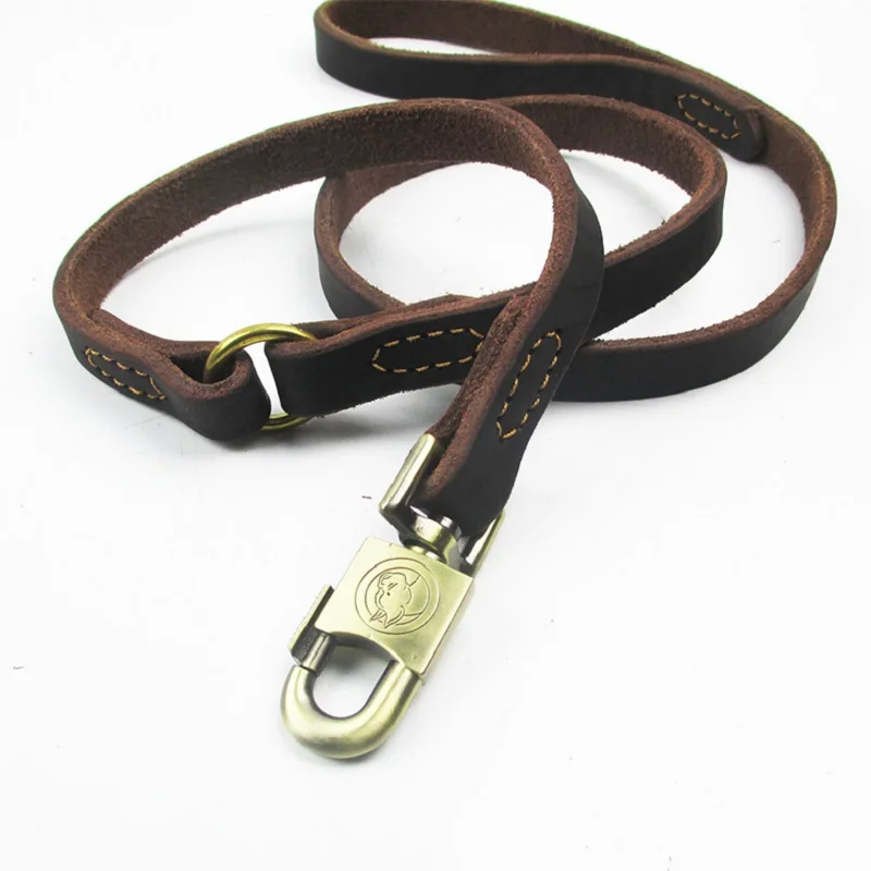 Double section Dog Leash Real Leather pet Walking training Lead Sewing dog Traction rope for Medium large Dogs Lock buckle hook
Double section Dog Leash Real Leather pet Walking training Lead Sewing dog Traction rope for Medium large Dogs Lock buckle hook