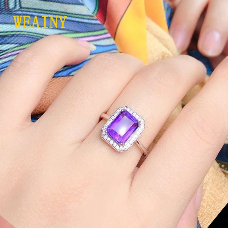 WEAINY Natural Amethyst Rings Real 925 Sterling Silver Women's Gemstone Fine Jewelry Ring Party Anniversary Gifts Big Size 4-13
WEAINY Natural Amethyst Rings Real 925 Sterling Silver Women's Gemstone Fine Jewelry Ring Party Anniversary Gifts Big Size 4-13