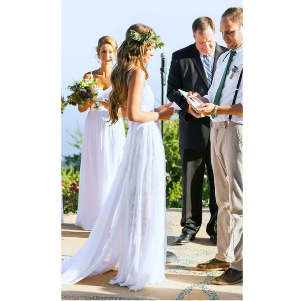 Beach Wedding Dresses Country Backless Spaghetti Straps Lace and Chiffon Summer Boho Bridal Gown Bohemian Vestido De Novia
Beach Wedding Dresses Country Backless Spaghetti Straps Lace and Chiffon Summer Boho Bridal Gown Bohemian Vestido De Novia
