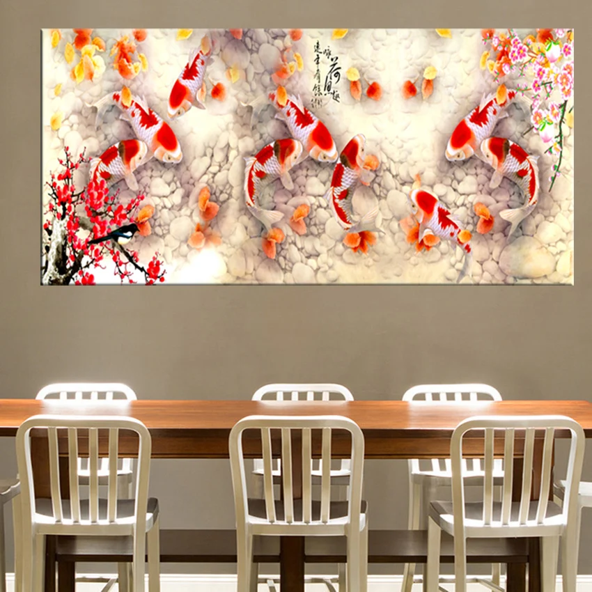 Print Chinese Abstract Nine Koi Fish Lotus Oil Painting on Canvas Poster Feng Shui Wall Art Picture For Living Room Home Decor
Print Chinese Abstract Nine Koi Fish Lotus Oil Painting on Canvas Poster Feng Shui Wall Art Picture For Living Room Home Decor
