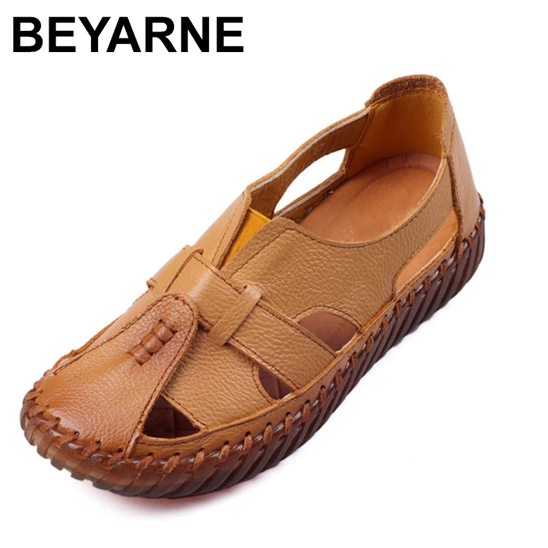 BEYARNE Women's Sandals 2018 Summer Genuine Leather Handmade Ladies Shoe Leather Sandals Women Flats Retro Style Mother Shoes
BEYARNE Women's Sandals 2018 Summer Genuine Leather Handmade Ladies Shoe Leather Sandals Women Flats Retro Style Mother Shoes