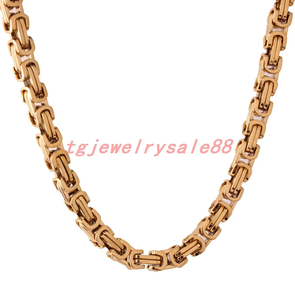7-40" Custom Size 4/5/8mm Wide Stainless Steel Byzantine Box Chain Necklace Or Bracelet Biker Men's Jewelry Gold Color
7-40" Custom Size 4/5/8mm Wide Stainless Steel Byzantine Box Chain Necklace Or Bracelet Biker Men's Jewelry Gold Color
