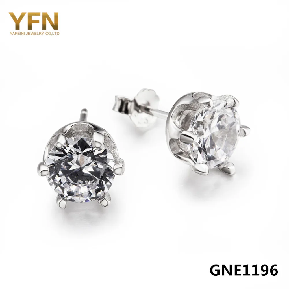Женские серьги из серебра 925 пробы с фианитом|stud earrings|earring studs earringsheart crystal stud earrings |
