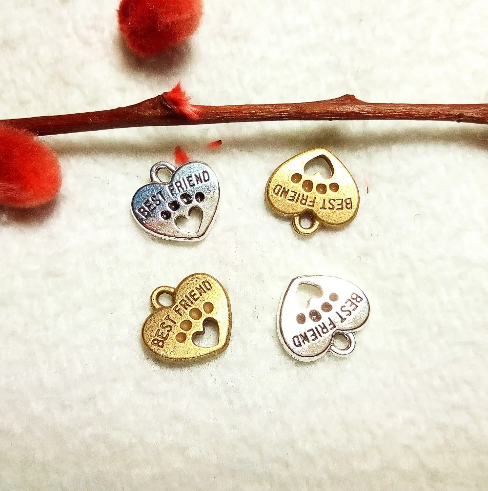 Free Shipping 20Pcs 14*15mm Antique Silver or bronze Best Friend Heart Charms Pendants for Jewelry Handmade DIY Making charm
Free Shipping 20Pcs 14*15mm Antique Silver or bronze Best Friend Heart Charms Pendants for Jewelry Handmade DIY Making charm
