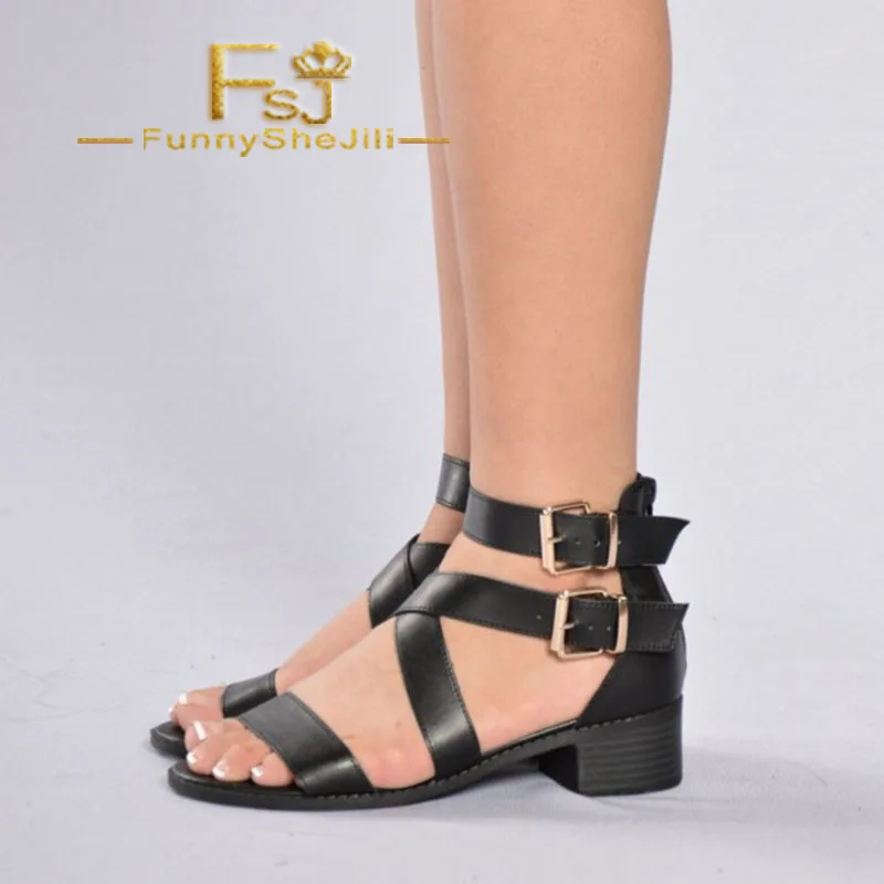 FSJ Casual Double Buckle Black Low Chunky Strappy Heels Summer Classic Sandals 2021 Open Toe Dress Offiice Women Shoes Plus Size
FSJ Casual Double Buckle Black Low Chunky Strappy Heels Summer Classic Sandals 2021 Open Toe Dress Offiice Women Shoes Plus Size