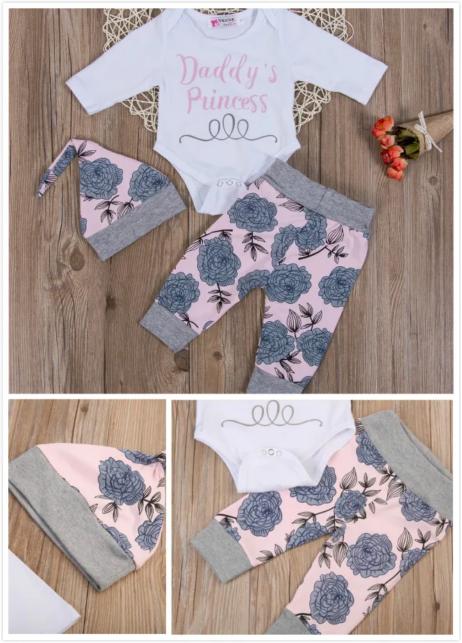 2019 Brand New Summer Infant Newborn Baby Girls Clothing Set Long Sleeve Tops Romper Pants Hat Outfits Cotton Toddler Clothes
2019 Brand New Summer Infant Newborn Baby Girls Clothing Set Long Sleeve Tops Romper Pants Hat Outfits Cotton Toddler Clothes