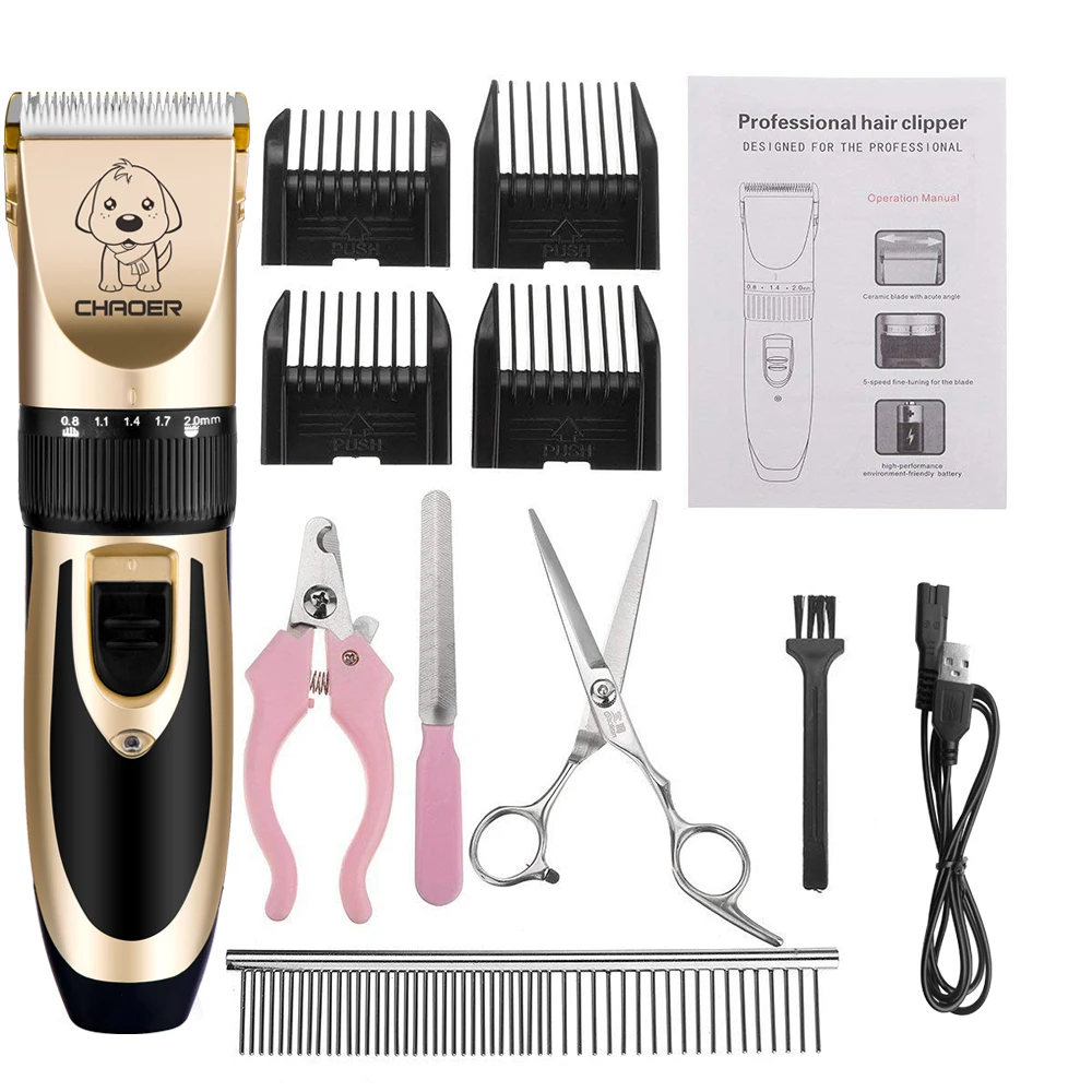 Pet Dog cat hair clipper Electrical Trimmer Rechargeable Grooming Professional Tool Low-noiser Pet Haircut Shave Machine set
Pet Dog cat hair clipper Electrical Trimmer Rechargeable Grooming Professional Tool Low-noiser Pet Haircut Shave Machine set