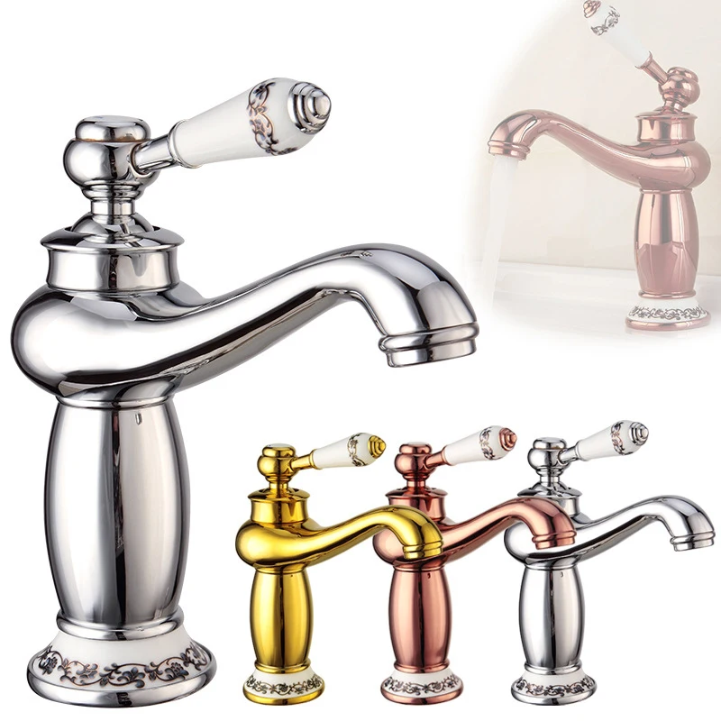 Bathroom Basin Faucet Antique Copper Cold And Hot Water Mixer Tap Single Handle European Retro Style Vanity Sink Washbasin Tap
Bathroom Basin Faucet Antique Copper Cold And Hot Water Mixer Tap Single Handle European Retro Style Vanity Sink Washbasin Tap