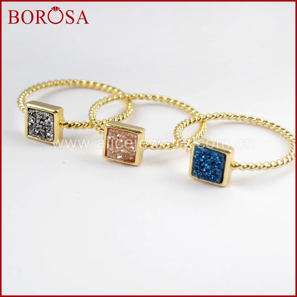 BOROSA модные ювелирные изделия золотого цвета 5 мм квадратной формы радуги Drusy кольца натуральный агат титановая Друза Безель кольцо для женщин ZG0287
BOROSA модные ювелирные изделия золотого цвета 5 мм квадратной формы радуги Drusy кольца натуральный агат титановая Друза Безель кольцо для женщин ZG0287