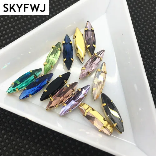 Link 2:Sew On Glass Crystal 4x15mm Navette Rhinestones With Golden Claw Setting apply to Clothing Decoration
Link 2:Sew On Glass Crystal 4x15mm Navette Rhinestones With Golden Claw Setting apply to Clothing Decoration