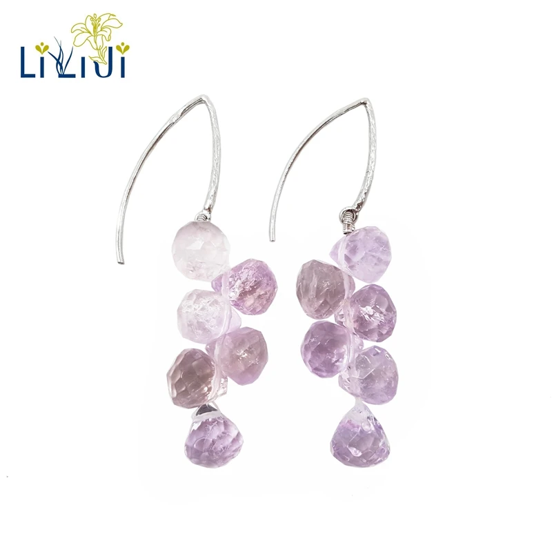 Lii Ji Natural Amethyst 7mm Tear Shape Faceted beads 925 Sterling Silver Drop Long Earrings
Lii Ji Natural Amethyst 7mm Tear Shape Faceted beads 925 Sterling Silver Drop Long Earrings